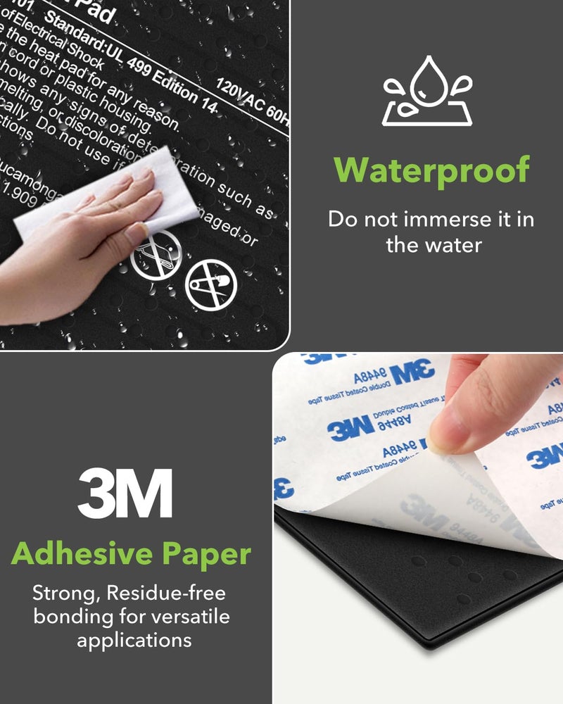 BN-LINK Reptile Heat Pad 6"X8" 8W for 10-20gal Under Tank Terrarium Heating Mat Waterproof for Turtle, Lizard, Frogs, Snake, Hermit Crab - Image 4